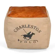 Charleston Vintage Rustic Polo Square Foot Stool Ottoman