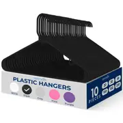 Plastic Hangers - Non-Slip, Sturdy, and Heavy Duty Coat Set with 360� Swivel Hook for Clothes