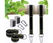 Tree Swing Hanging Straps Kit,Hammock Straps with Loops Set,Newly Upgraded Heavy Duty， Holds 2800 Lbs,5ftx2Hammock Straps with 2 Locking Carabiners and 2 T