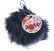 3 Pack Pepperell Braiding Faux Fur Pom With Loop-Navy FFPALL-38