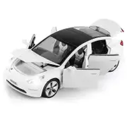 Catzon 1/32 Pull Back Toy Car with Sound Light for Kids 3+ Birthday Gifts-White