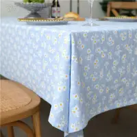 在飛比找蝦皮購物優惠-【台灣出貨】法式藍色小雛菊桌布 流蘇桌布 桌巾 桌墊 隔熱墊