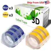 (3Blue,3Yellow) Label Tape used for Dymo 1595GY Dymo 814580 Label Makers