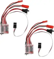 2Pcs Miniature Brushed ESC Controller Compatible with 130/180/260/280/380 Brush Motors Micro Wire Drawing ESC Controllers 4.8V-8.4V