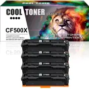 4PK CF500X Black Toner Compatible with HP 202X LaserJet M254dw M281cdw M281fdw