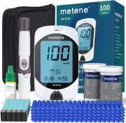 Metene TD-4116 Blood Glucose Sugar Monitor Kit 100 Glucometer Strips 100 Lancets