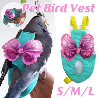 Parrot Vest Flight Suit Adjustable Pet Bird Clothes Leash for Outdoor Flying