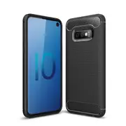 MCC Slim Samsung Galaxy S10e Carbon Fibre Soft Carbon Case Cover S 10e [Black]