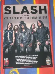 Slash - 2015 Australian Tour - Myles Kennedy - Laminated Tour Poster - NEW