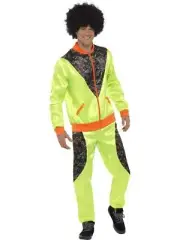 Retro Shell Suit Costume, Mens 80's Halloween Party Fancy Dress Costume