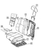 Genuine Mopar Front Seat Back Cover Right 5RV00HL1AB