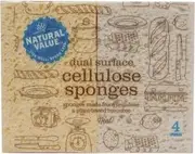 Natural Value Dual Surface Cellulose Sponges 4pk