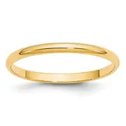 Solid 10K Yellow Gold 2mm Light Weight Half Round Men's/Women's Wedding Band Ring Size 10