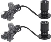 Dimmable Mini Spotlight Jewelry Showcase Display Lighting Fixture,5V Mini LED Spotlight,1 to 2 Spot Lights with Dimmer for Display Cabinet Showcase Showroom (Black)
