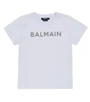 [Balmain Kids] Balmain Kids Logo cotton jersey T-shirt Y 10 purple