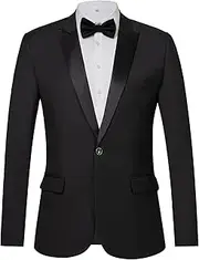 [THWEI] Mens Tuxedo Jacket One Button Blazer Dress Suit for Wedding Dinner Party