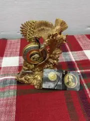 FRANKLIN MINT ALASKA CHILKAT BALD EAGLE PRESERVE POCKET WATCH & STAND New Other