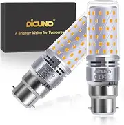 DiCUNO B22 LED Bulb 10W, B22 Bayonet Light Bulbs, Warm White 2700K, 130W Incandescent Equivalent, 1400LM Non-Dimmable, Corn Light for Home Lighting, 230V, Pack of 2