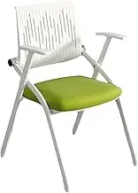 GRIPITHPY Folding Office Chair,Conference Chairs with Writing Pad,Stackable Office Guest Chairs,Reception Chairs with Arm for Office,School,Training Conference Waiting Room(Standard, Green)