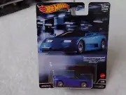 Hot Wheels Premium Car Culture Exotic Envy Blue 94 Bugatti EB110 Real Riders