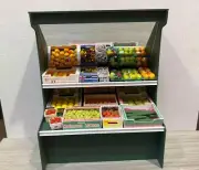 MINIATURE DOLLHOUSE 1:12 SCALE MIRRORED VEGETABLE RACK/STAND DECORATED - S38MS