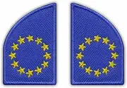 European Union Flag (Left & Right Flag) Embroidered Patch Sew On Patch