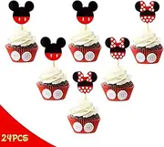 Mickey Minnie Party Supplies Mouse Theme Cupcake Toppers Picks for Baby Shower Kids Birthday Wedding Party Decorations
