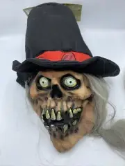 2007 Mario Chiodo Skull Skeleton Top Hat Halloween Mask Costume Prop Hair NWT