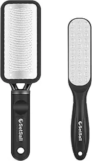 SetSail Pedicure Tools for Feet—Callus Remover for Feet, Foot Scrubber for Hard Skin, Foot File, Heel Scraper for Cracked Heels, Stainless Steel Foot Rasp (2 Pack)