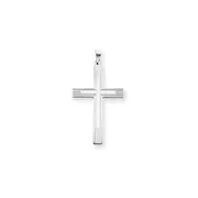 14k White Gold White Laser Etched Cross Charm