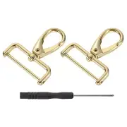 2Pcs Swivel Clasps, 1.5" D Ring Detachable Snap Hook with Screwdriver, Gold