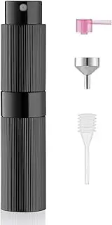 LISAPACK 8ml Perfume Atomizer Spray Bottle, 1pcs Travel Cologne Sprayer Refillable, Empty Mini Portable Perfume Dispenser (Black)