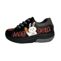 在飛比找momo購物網優惠-【CH-YI】磁能震動健康鞋-雙兔款-黑(真皮磁石震動健走休