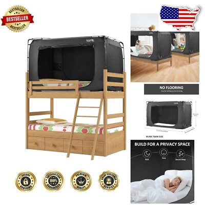 Portable Bunk Twin Bed Tent Canopy for Kids & Adults - Blackout Privacy Oasis