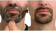 Sasha Square 5 Sizes Set of French Beard or Goatee Shaving Template I Beard Trimming Tool, Shave Goatee Reduce Shaving Time, Perfect Symmetric Beard Everytime Shave Perfect Beard at Home (Transparent)