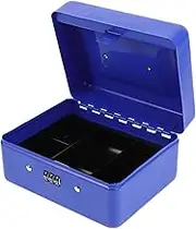 LALAFINA Box Portable Metal Cash Box with Combination Lock Lockable Money Organizer with Handle for Safe Storage of Cash and Valuables Durable Small Locker for Home and Travel