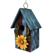 Wood Bird House for Outside, Hanging Bluebird House Nest Box Garden Patio Out...