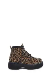 [Dolls Kill] Edgy Anarchy Ankle Booties - Leopard (Fairfax)
