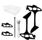 Eyeshadow Stencil Guide, Eye Makeup Applicator, Precision Winged Liner Tool, Reusable, Non-Slip Design, Easy Blending, Compact Size, 4 Pieces, Professional & Everyday Use