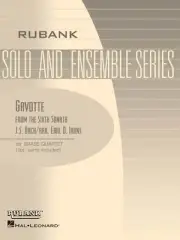 Bach Gavotte from Sixth Sonata for Brass Quartet Contest Sheet Music Rubank Book