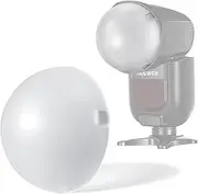 NEEWER Magnetic Dome Diffuser for Round Head Speedlite Flash, Magnetically Attached Flash Dome Light Modifier for Z2 Z1 Speedlite, M12