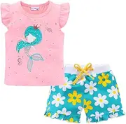 [LittleSpring] Little Girls Outfit Summer Holiday Cartoon