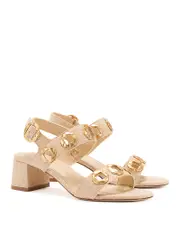 Larroude Women's Milan Hardware Strappy High Heel Sandals