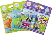 Jenilily Water Coloring Books with Pen Painting Board for Children Drawing Toy (Dinosaur & Cartoon Animal & Vehicle)