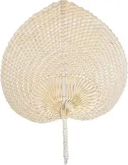 [Generic] Hand-Woven Fans, Heart Shaped Handheld Palm Fans, Handmade Natural Raffia Fans, Hand Weaving Fan for Summer, Raffia Fans Straw Fans Wedding Favor Fans Favor For Wedding, Fan Programs Wedding