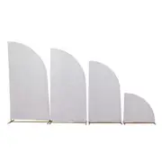 4 Metallic Tinsel Fitted Spandex Half Moon Arch Backdrop Stand Covers Events