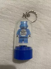 3 X mini figure display Dome Keyring Blue Acc575