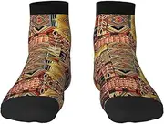 [JBYJBX] African Textile Patchwork Print Adult Socks Womens Mens Workout Thermal Cozy All-Season Gift Holiday Articles Use, 3 Black, One Size