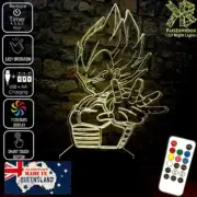 DRAGON BALL Z VEGETA 3D LED Battery USB Night Light Colour Change Room Lamp