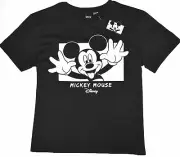 Mickey Mouse T Shirt Primark Disney 100% Cotton Ladies Black UK Sizes 10 to 16